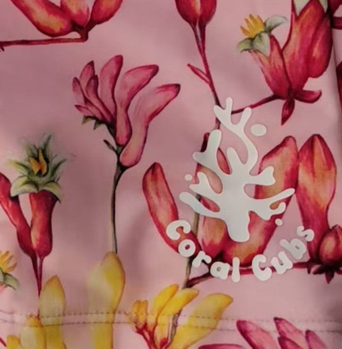 Swim Shorts- Pink Kangaroo Paw