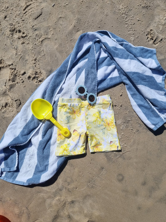 Swim Shorts- Yellow Frangipani