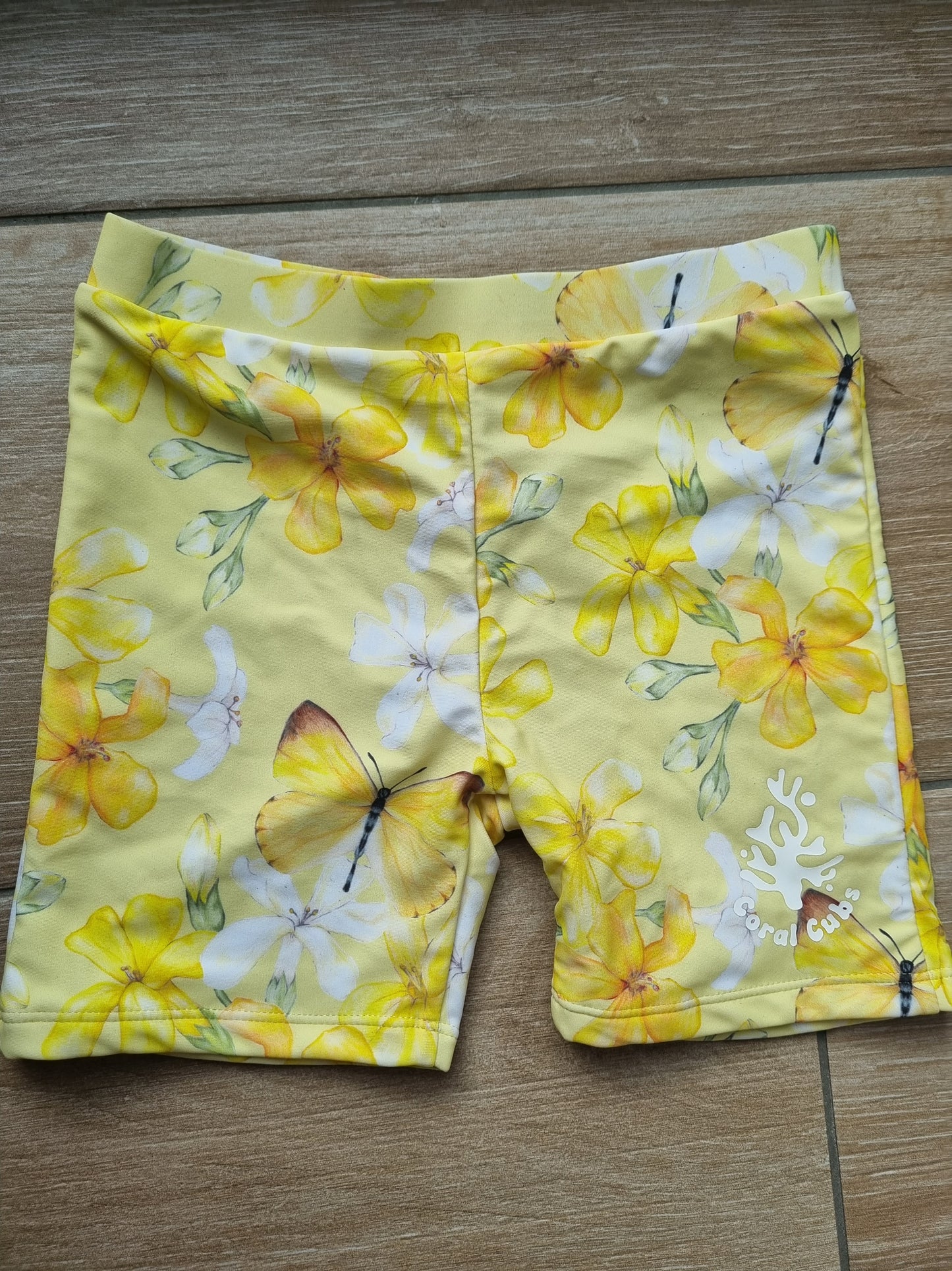 Swim Shorts- Yellow Frangipani