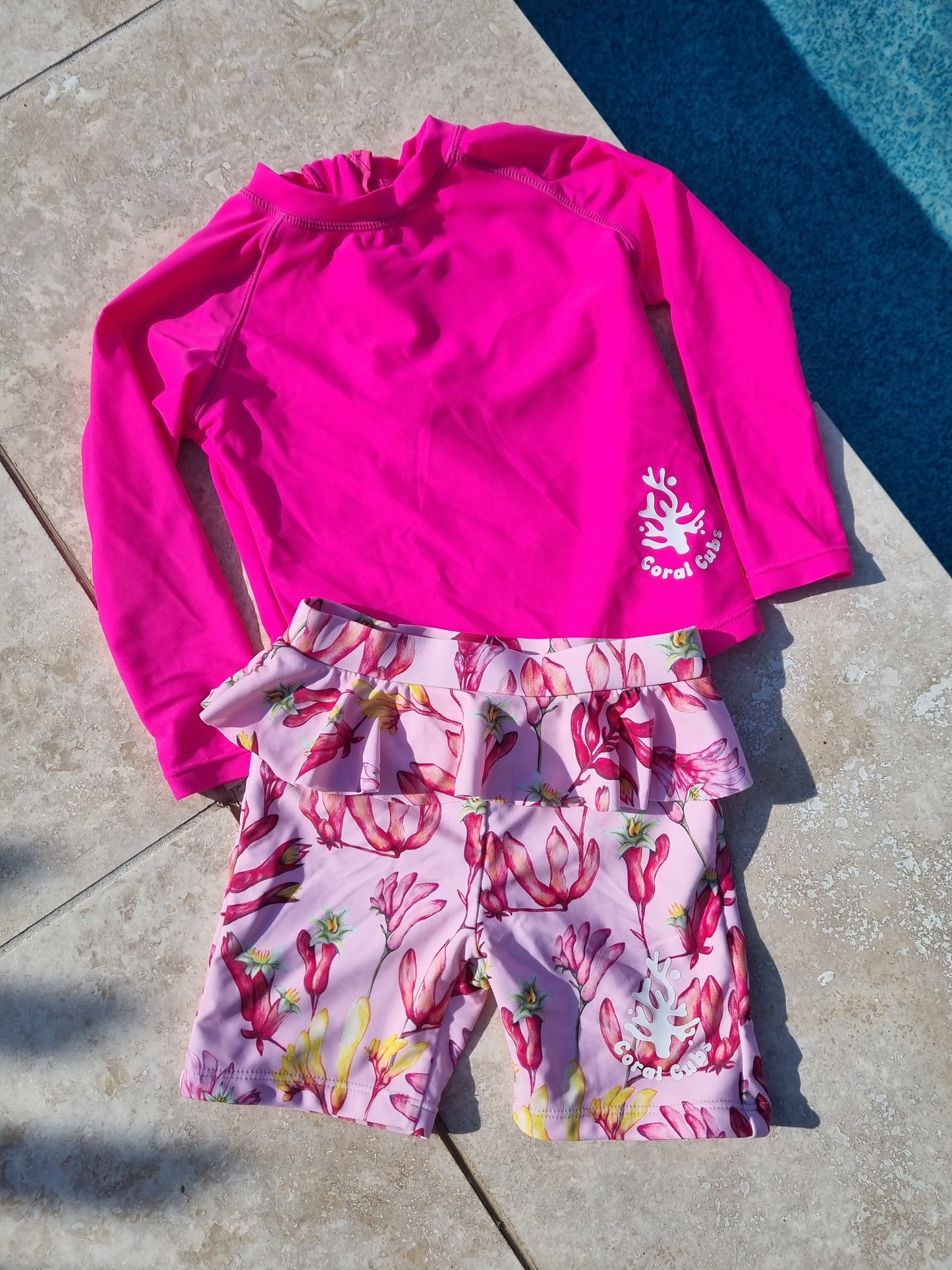 Swim Shorts- Pink Kangaroo Paw