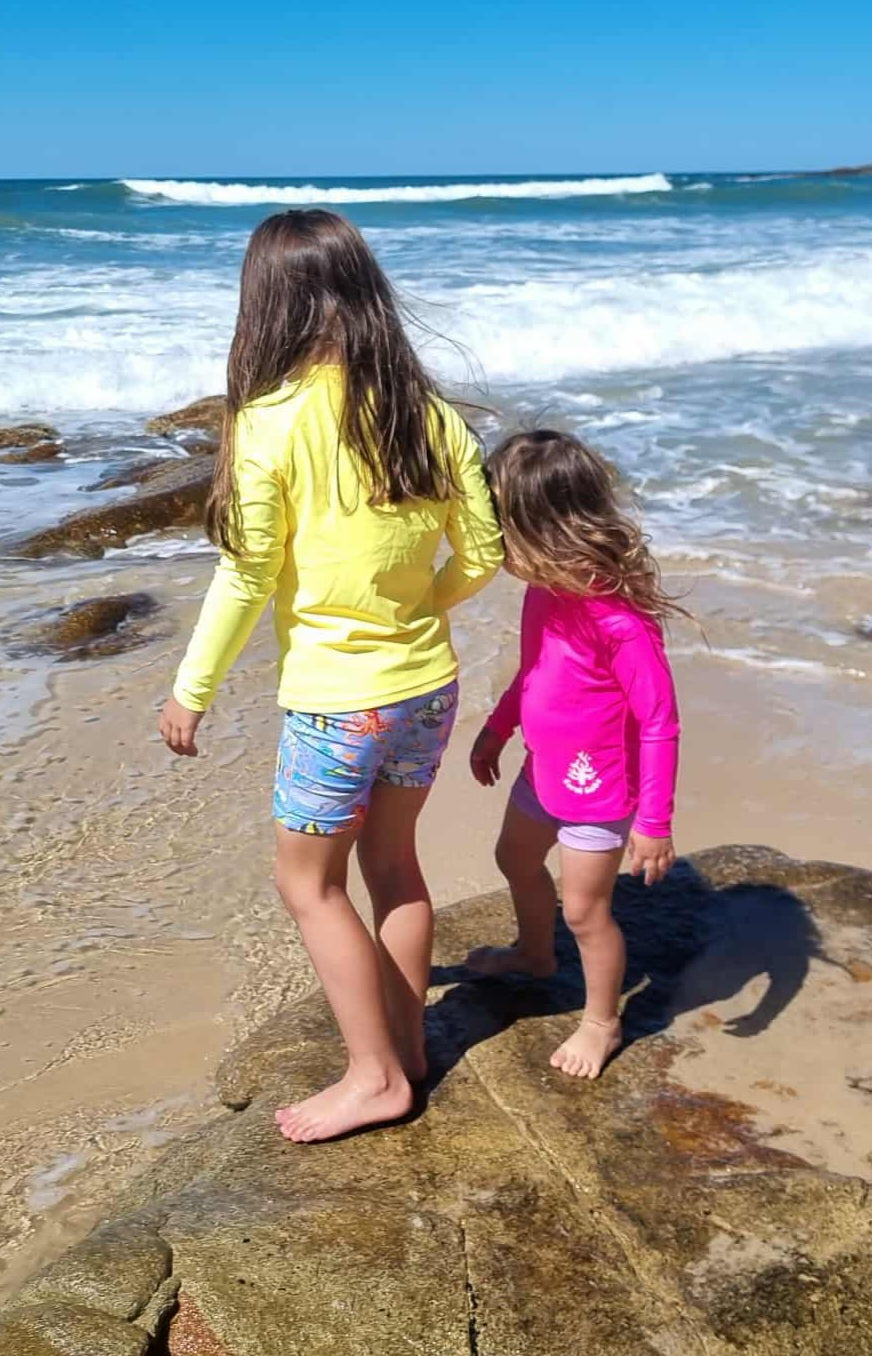 Long-Sleeve Rashie- Fluro Yellow