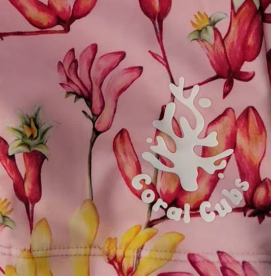 Swim Shorts- Pink Kangaroo Paw